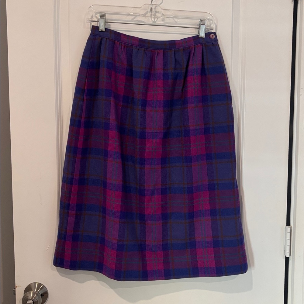 Vintage Pendleton Plaid Purple and Pink Skirt